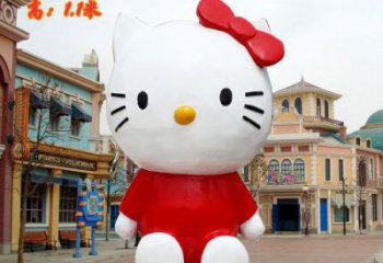 庭院小貓雕塑，現(xiàn)代小品，彩繪工藝