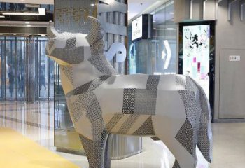 街道小牛雕塑，動物小品，啞光工藝