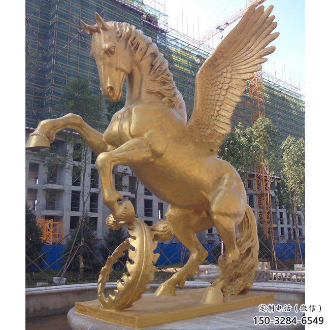 售樓部天馬雕塑，家禽小品，鍍銅工藝