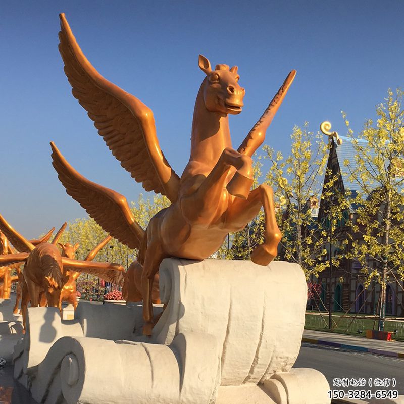 售樓部天馬雕塑，景觀題材，抽象工藝