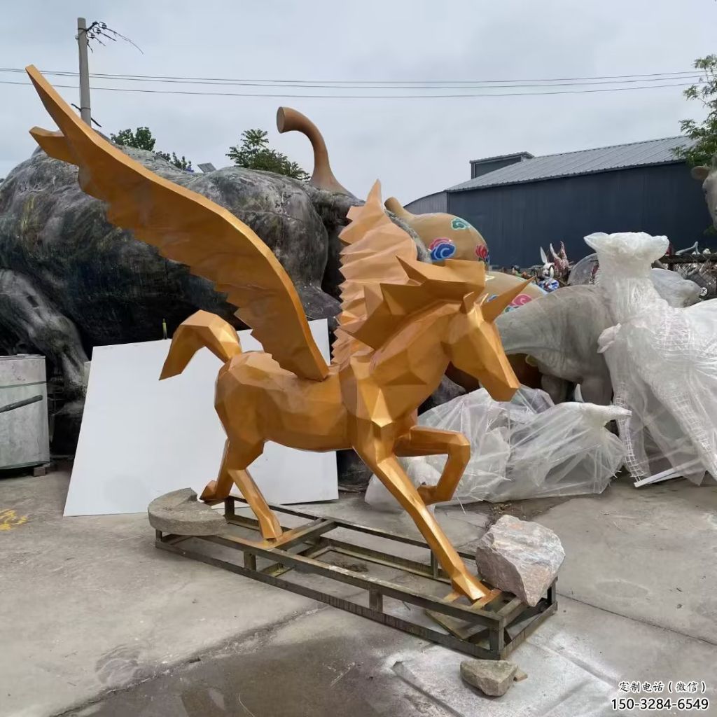 幼兒園天馬雕塑，動物文化，剪影工藝