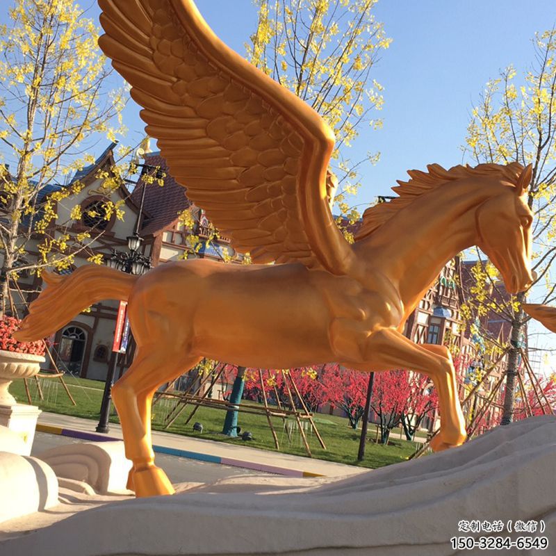 園林天馬雕塑，文化標(biāo)識(shí)，電鍍工藝