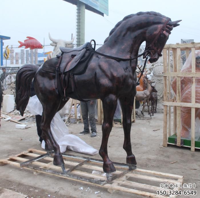 步行街小馬雕塑，景觀主題，古銅工藝