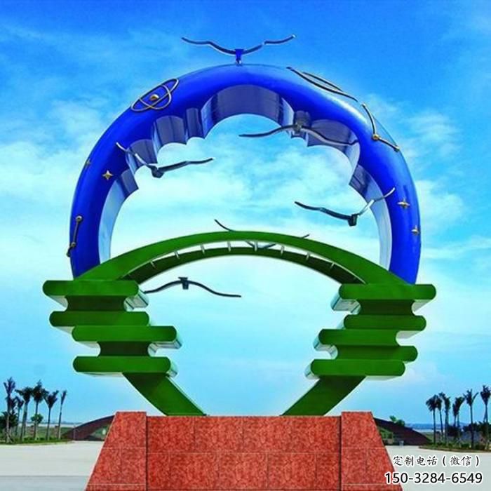 抽象大雁雕塑 店門(mén)口彩繪雕塑 步行街?jǐn)[件