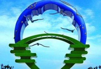 抽象大雁雕塑 店門(mén)口彩繪雕塑 步行街?jǐn)[件