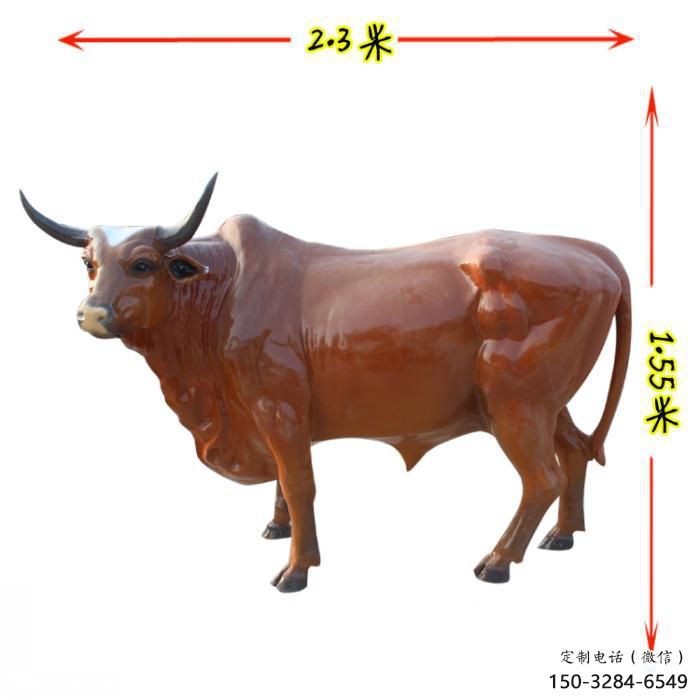 景觀黃牛雕塑，園林動物擺件，仿真彩繪工藝