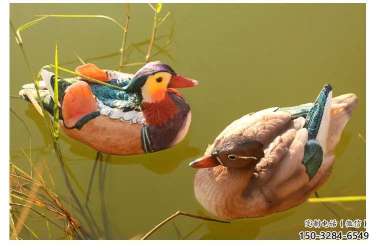 商場(chǎng)鴛鴦雕塑 仿真雕塑 店門(mén)口小品