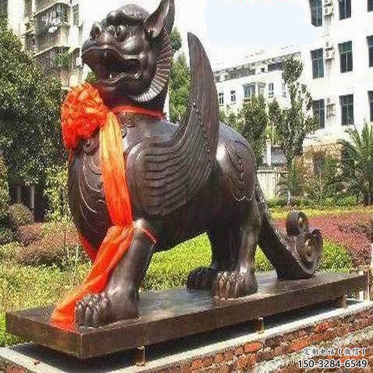 酒店白虎雕塑，鍍金歐式雕塑，仿古擺件