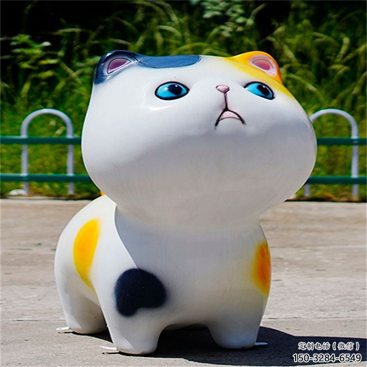 城市貓咪雕塑，網(wǎng)格體育雕塑，古銅效果