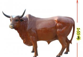 景觀黃牛雕塑，園林動物擺件，仿真彩繪工藝