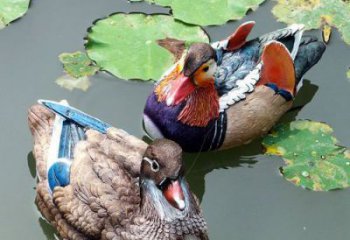 大型鴛鴦雕塑 商業(yè)街廣場(chǎng)雕塑 古銅色擺件