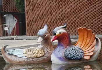 門(mén)口鴛鴦雕塑 售樓處仿真雕塑 彩繪小品