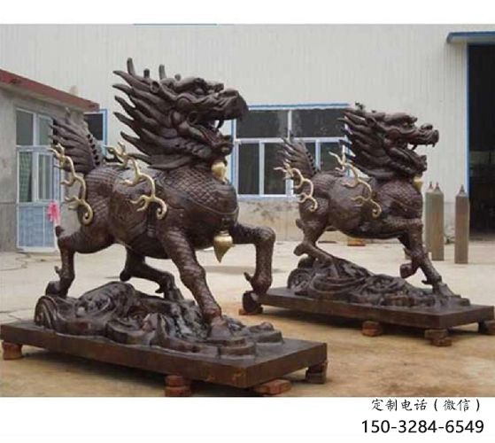 街道貔貅雕塑，鑄銅農(nóng)耕雕塑，古銅效果