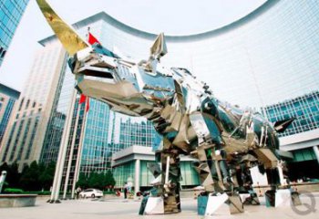 操場犀牛雕塑，鏤空海洋雕塑，噴砂制造