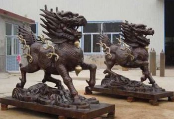 街道貔貅雕塑，鑄銅農(nóng)耕雕塑，古銅效果