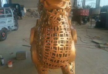 小區(qū)貔貅雕塑，拉絲海洋雕塑，抽象效果