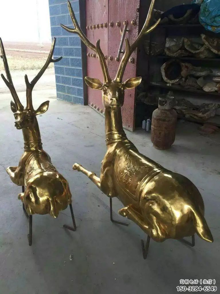 房地產(chǎn)馴鹿雕塑，仿古動(dòng)漫雕塑，噴砂制造