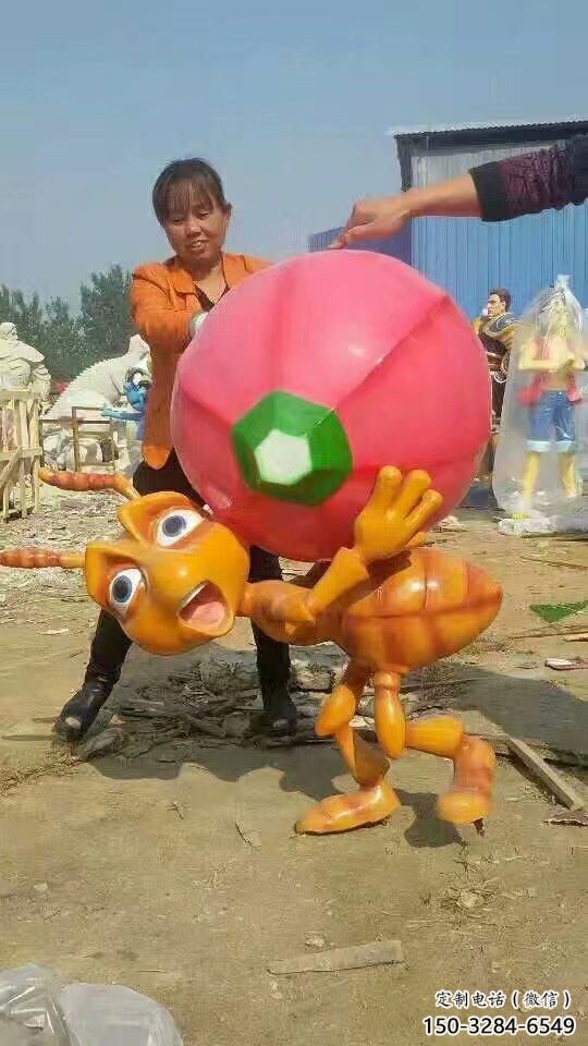 步行街蟲子雕塑，鑄銅農耕雕塑，鏤空方式