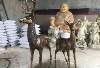 農(nóng)村馴鹿雕塑，鏤空海洋雕塑，抽象效果