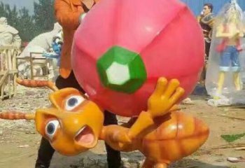 步行街蟲子雕塑，鑄銅農(nóng)耕雕塑，鏤空方式