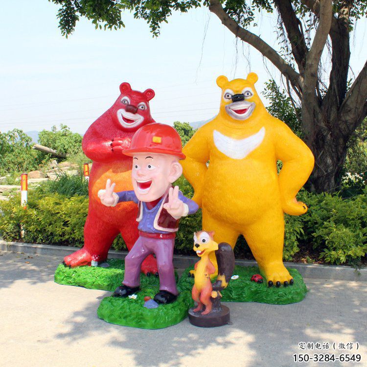 步行街維尼熊雕塑，鑄銅農(nóng)耕雕塑，鏤空方式