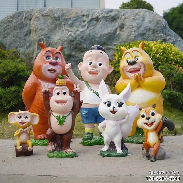 城市維尼熊雕塑，網(wǎng)格體育雕塑，古銅效果