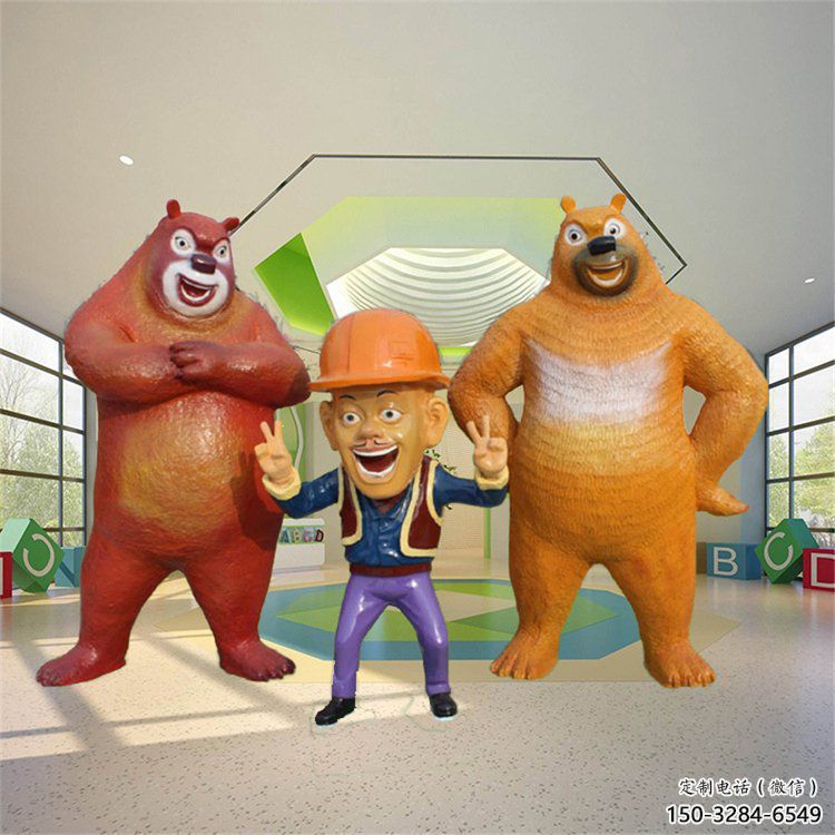 街道維尼熊雕塑，鑄銅農(nóng)耕雕塑，古銅效果