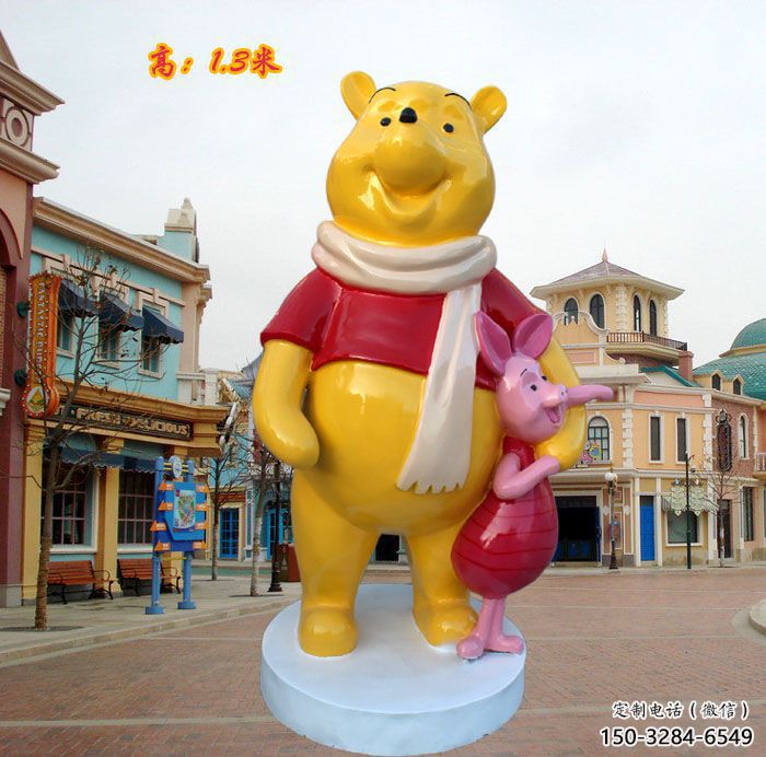 室內(nèi)維尼熊雕塑，拉絲海洋雕塑，抽象效果