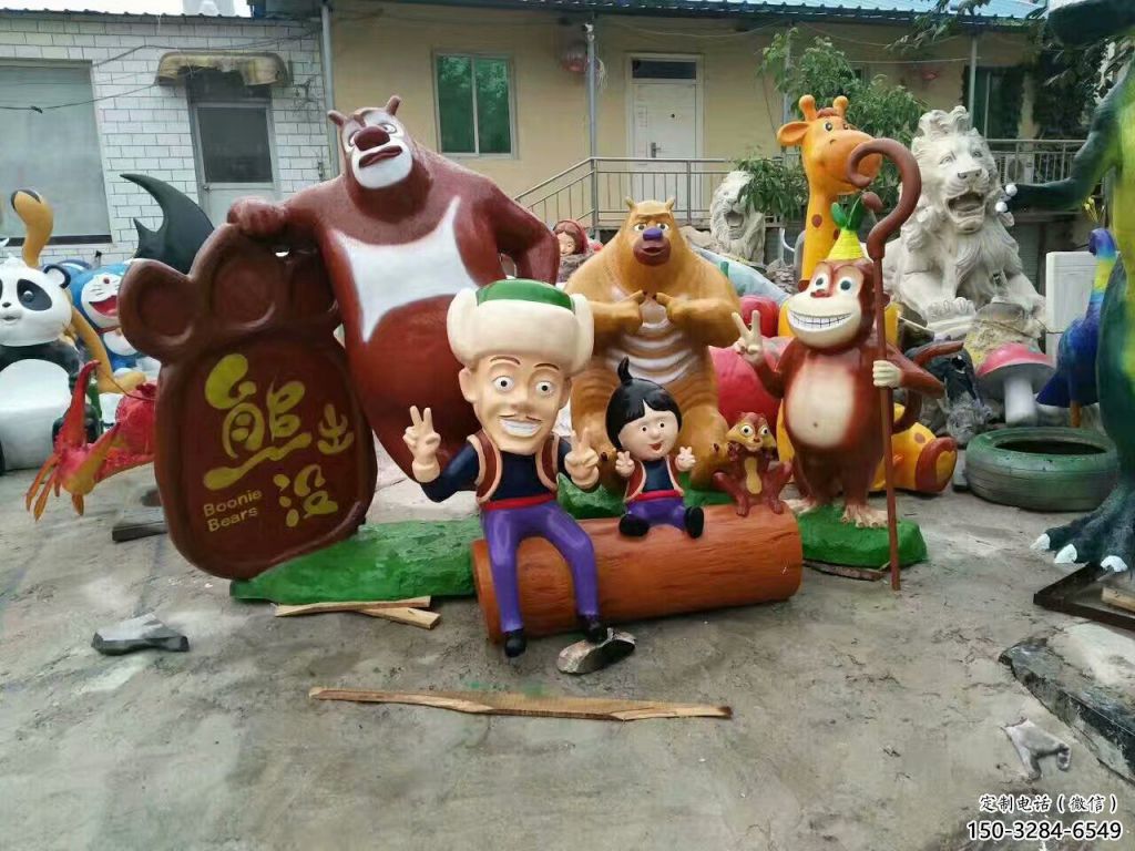 幼兒園維尼熊雕塑，鐵藝文化雕塑，鑄造制作