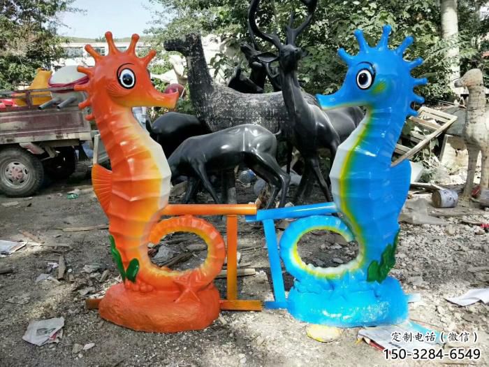 操場河馬雕塑，鏤空海洋雕塑，噴砂制造