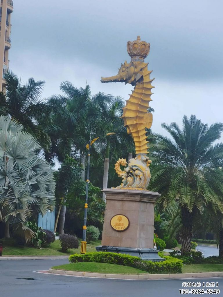 冷飲店河馬雕塑，鍍銅海洋雕塑，鏡面工藝