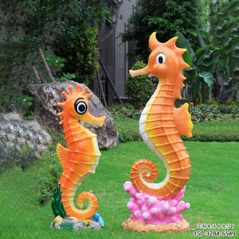 校園河馬雕塑，拉絲海洋雕塑，卡通主題