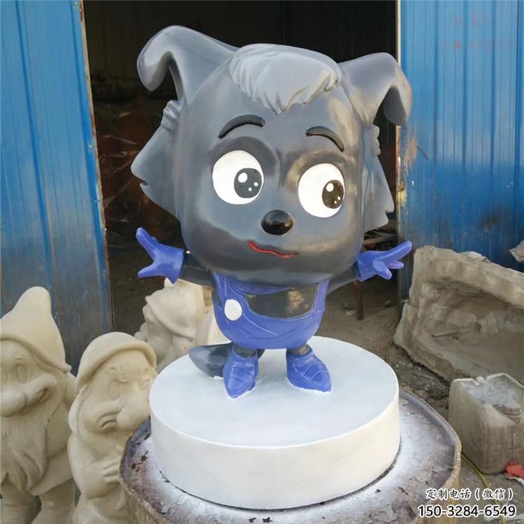 步行街小羊雕塑，鑄銅農(nóng)耕雕塑，動(dòng)漫方式