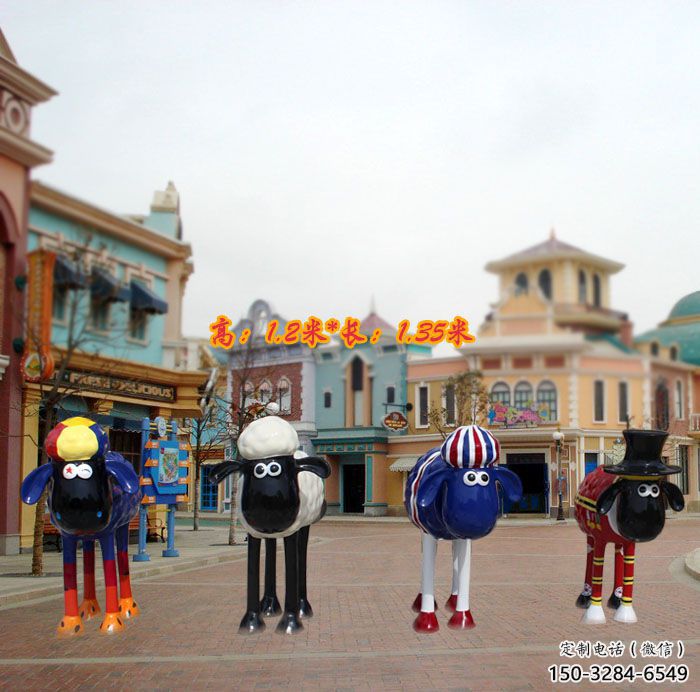 城市小羊雕塑，網(wǎng)格體育雕塑，古銅效果