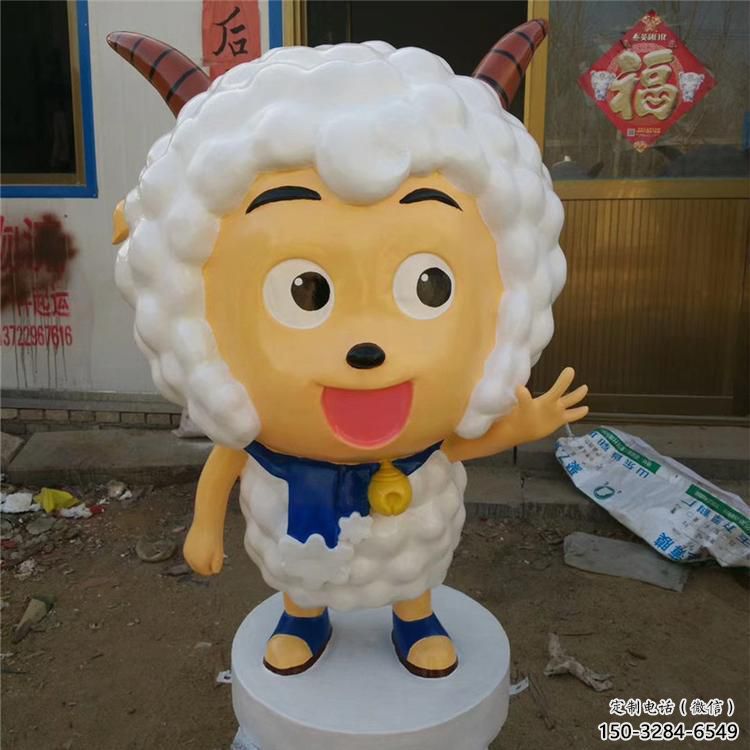 廣場小羊雕塑，卡通水景雕塑，抽象效果