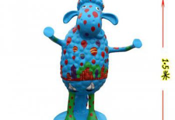 室內(nèi)小羊雕塑，拉絲海洋雕塑，抽象效果