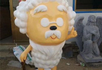 庭院小羊雕塑，鍍金歐式雕塑，卡通形式