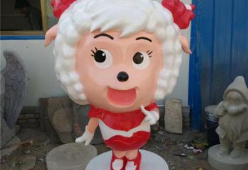 校園小羊雕塑，拉絲海洋雕塑，卡通主題