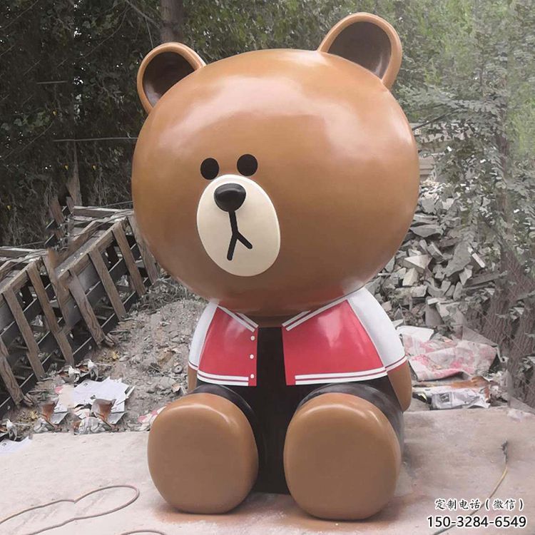 室內(nèi)布朗熊雕塑，拉絲海洋雕塑，抽象效果