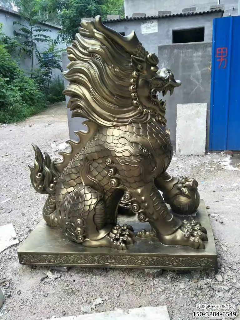 步行街麒麟雕塑，鑄銅農(nóng)耕雕塑，鑄造方式