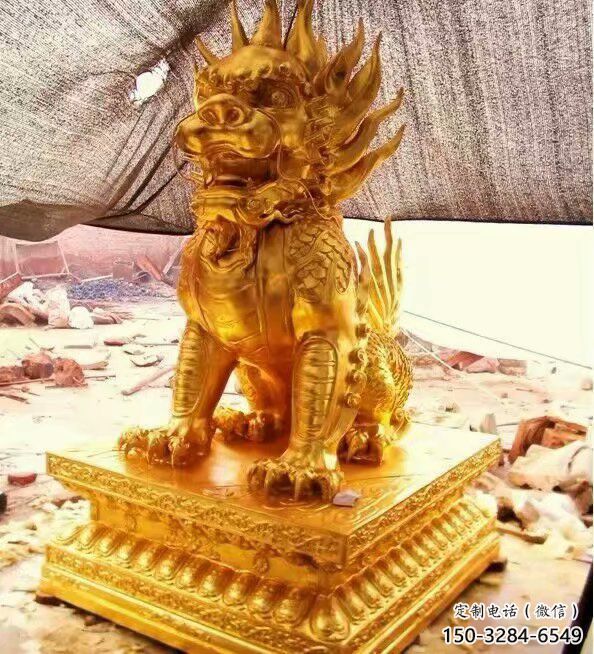 房地產(chǎn)麒麟雕塑，仿古動漫雕塑，噴砂制造