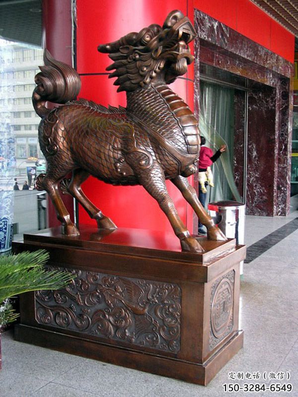 農(nóng)村麒麟雕塑，鏤空海洋雕塑，抽象效果