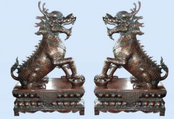 操場(chǎng)麒麟雕塑，鏤空海洋雕塑，噴砂制造