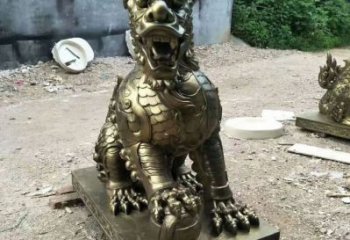 室內(nèi)麒麟雕塑，拉絲海洋雕塑，抽象效果