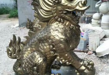 售樓部麒麟雕塑，噴砂發(fā)光雕塑，彩繪題材