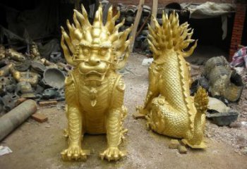 幼兒園麒麟雕塑，鐵藝文化雕塑，鑄造制作