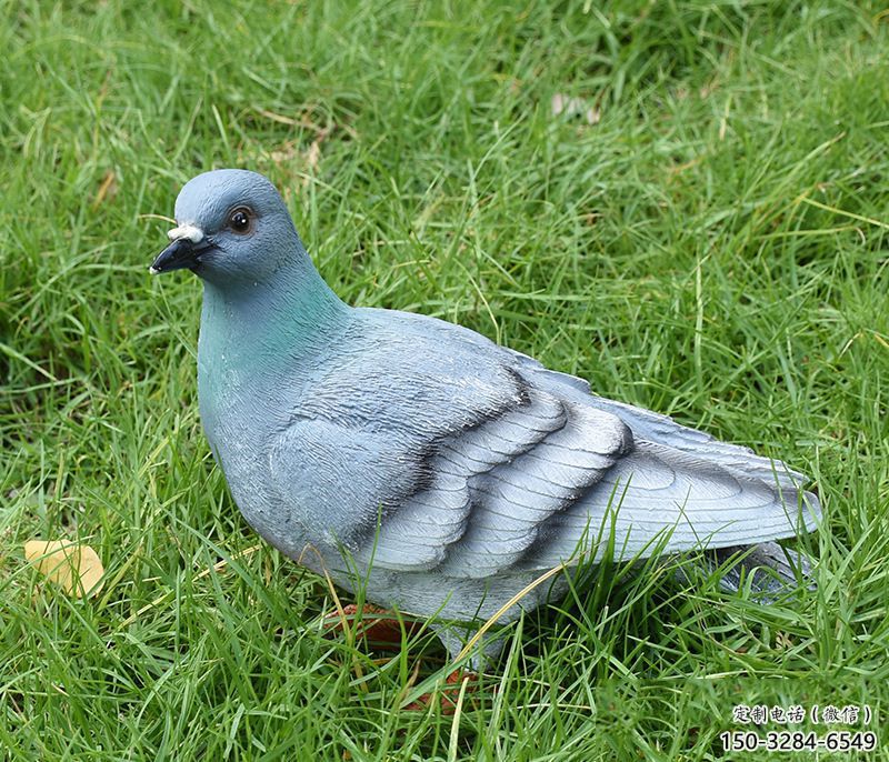 街道鴿子雕塑，鍛造鳥類雕塑，古銅效果
