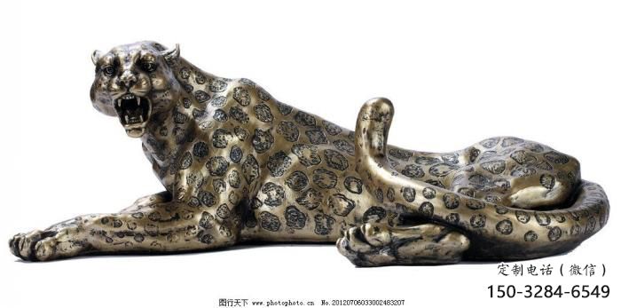 步行街獵豹雕塑，鍛造動(dòng)物雕塑，仿真方式