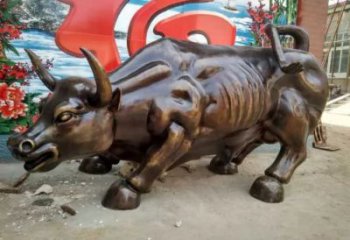 創(chuàng)意開(kāi)荒牛雕塑 步行街店門(mén)口雕塑 動(dòng)物小品