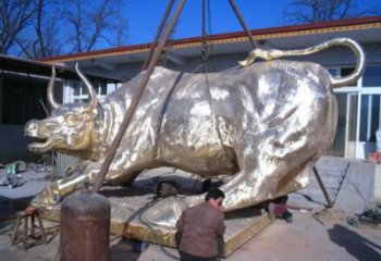 田間開荒牛雕塑 彩繪仿真雕塑 園林?jǐn)[件